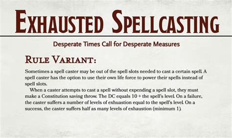 Obtain exhausted spell